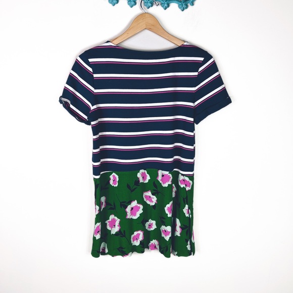 Anthropologie Mixed Media Floral Stripe Top - Picture 3 of 3